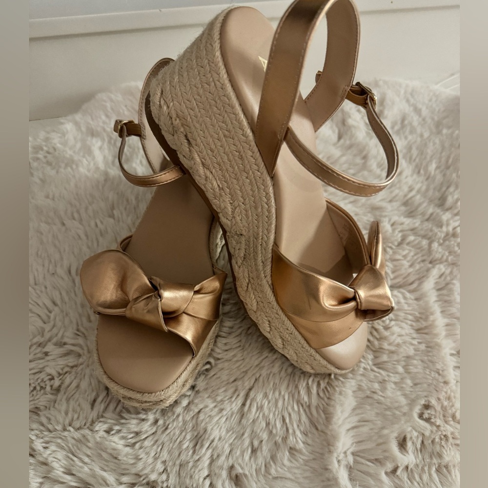 Rose gold Aldo wedge heels